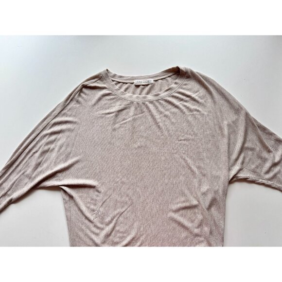 JOAH BROWN Vital Rib Heather Oatmeal Ribbed Jersey Long Sleeve Tee, One Size - Picture 8 of 14